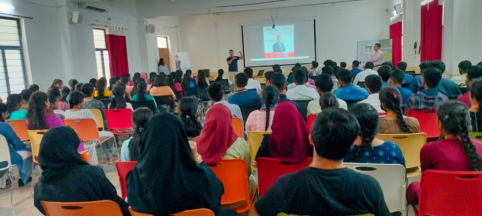 Northumbria University delegates meeting students