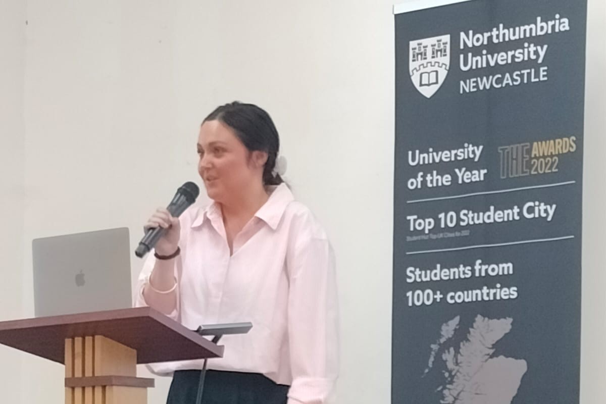 Northumbria University delegates meeting students