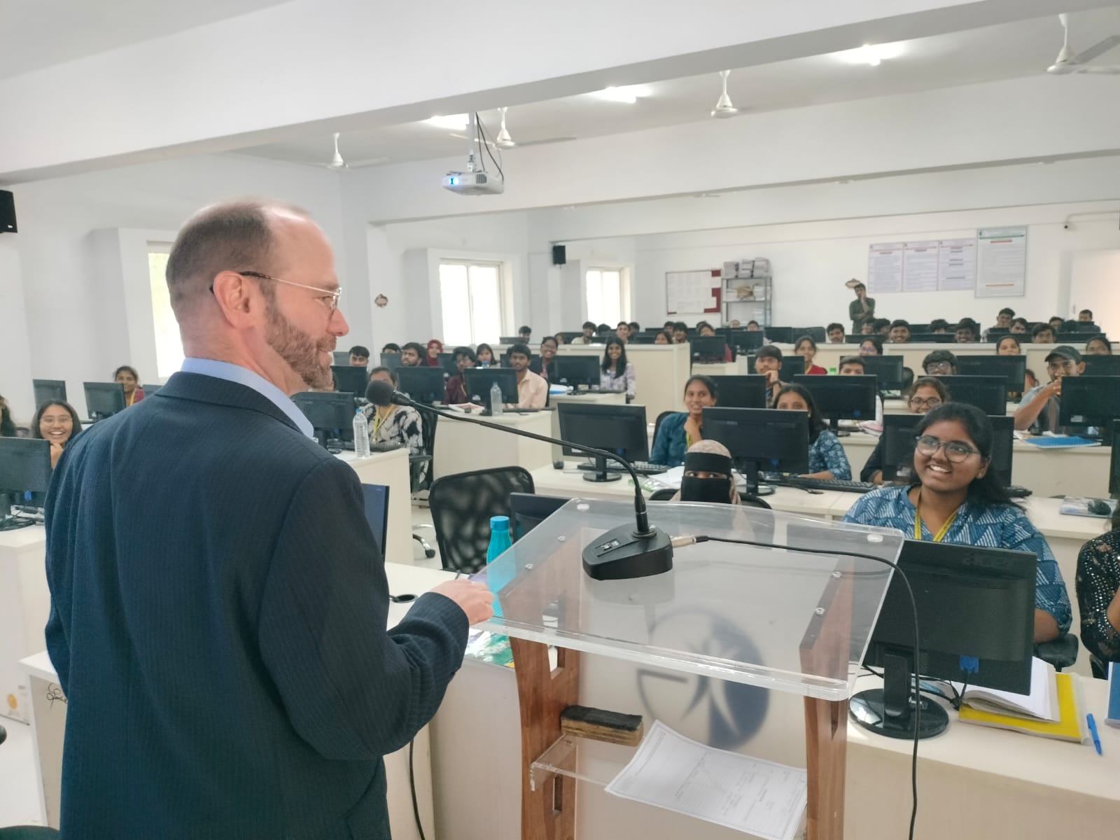 Northumbria University delegates meeting students