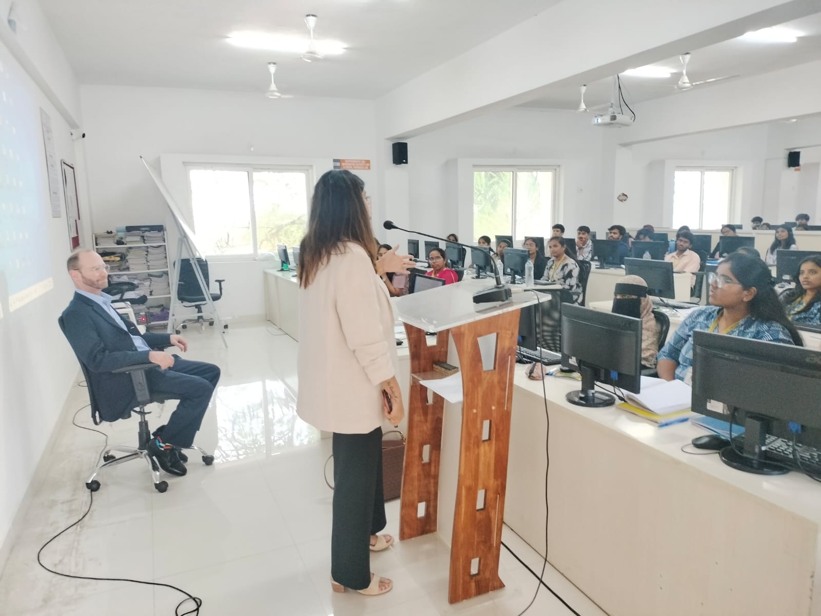 Northumbria University delegates meeting students